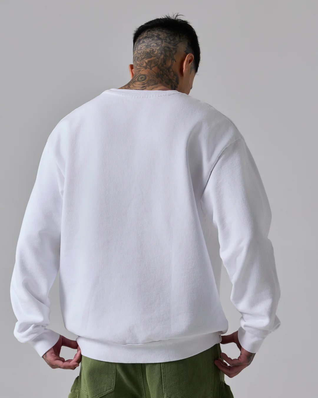 MENS HEAVYWEIGHT CREWNECK - WHITE - Image 4