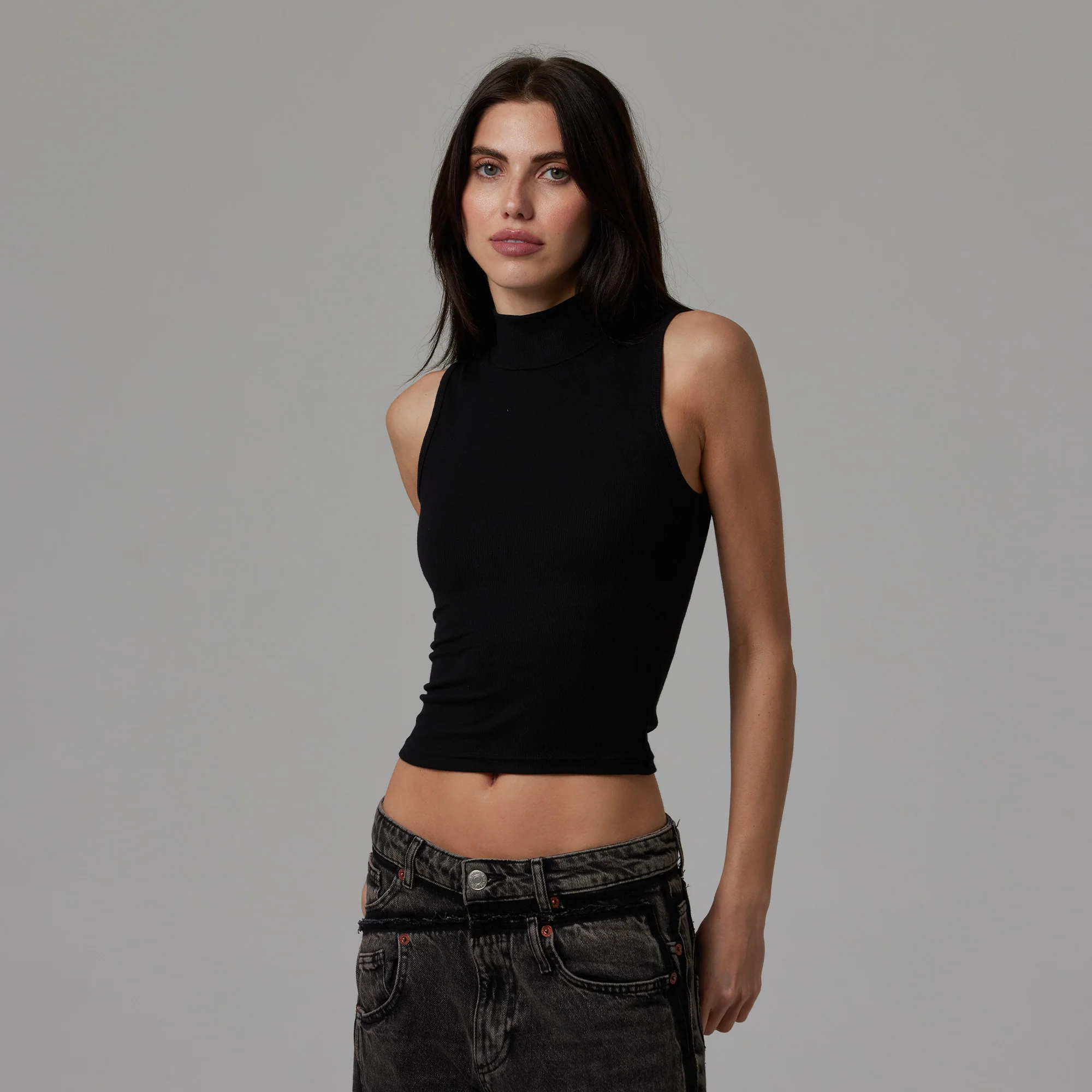 WOMENS MOCK NECK RIB TANK - Image 9