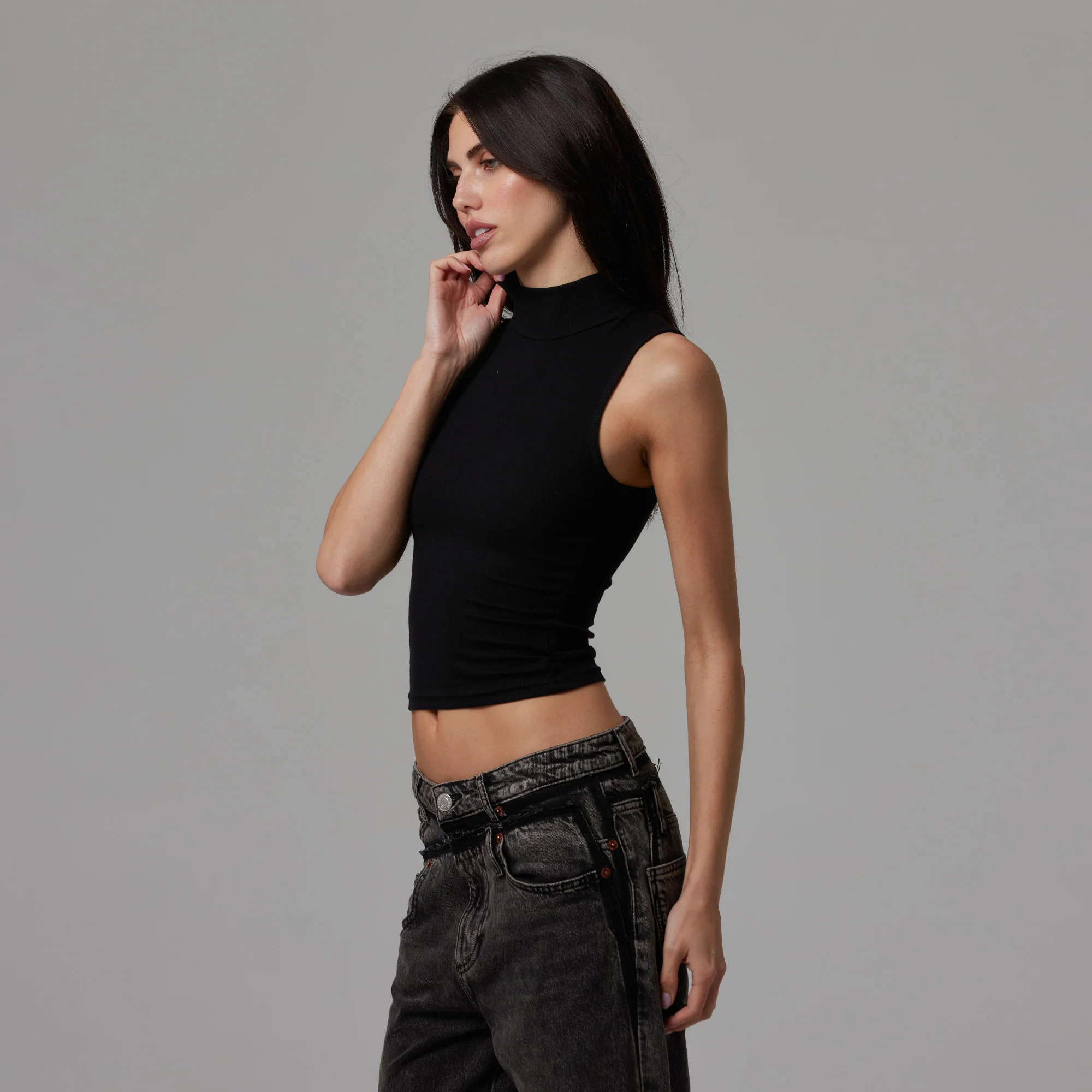 WOMENS MOCK NECK RIB TANK - Image 10