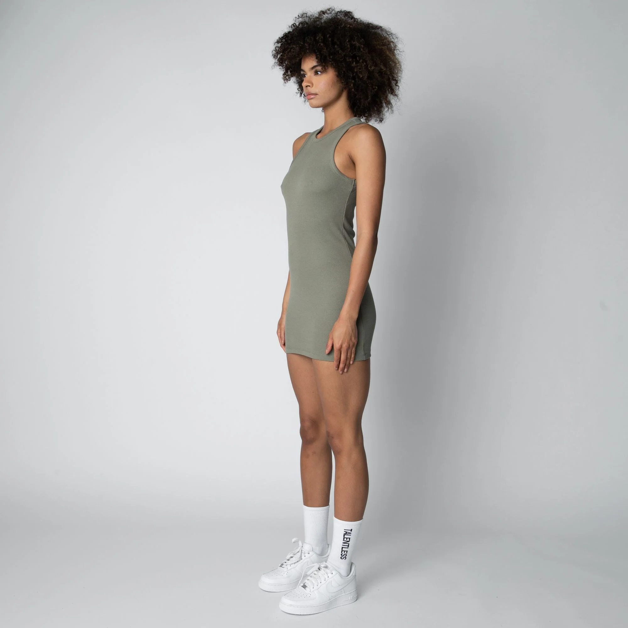 RIB HIGH-NECK CONTOUR DRESS - Image 13