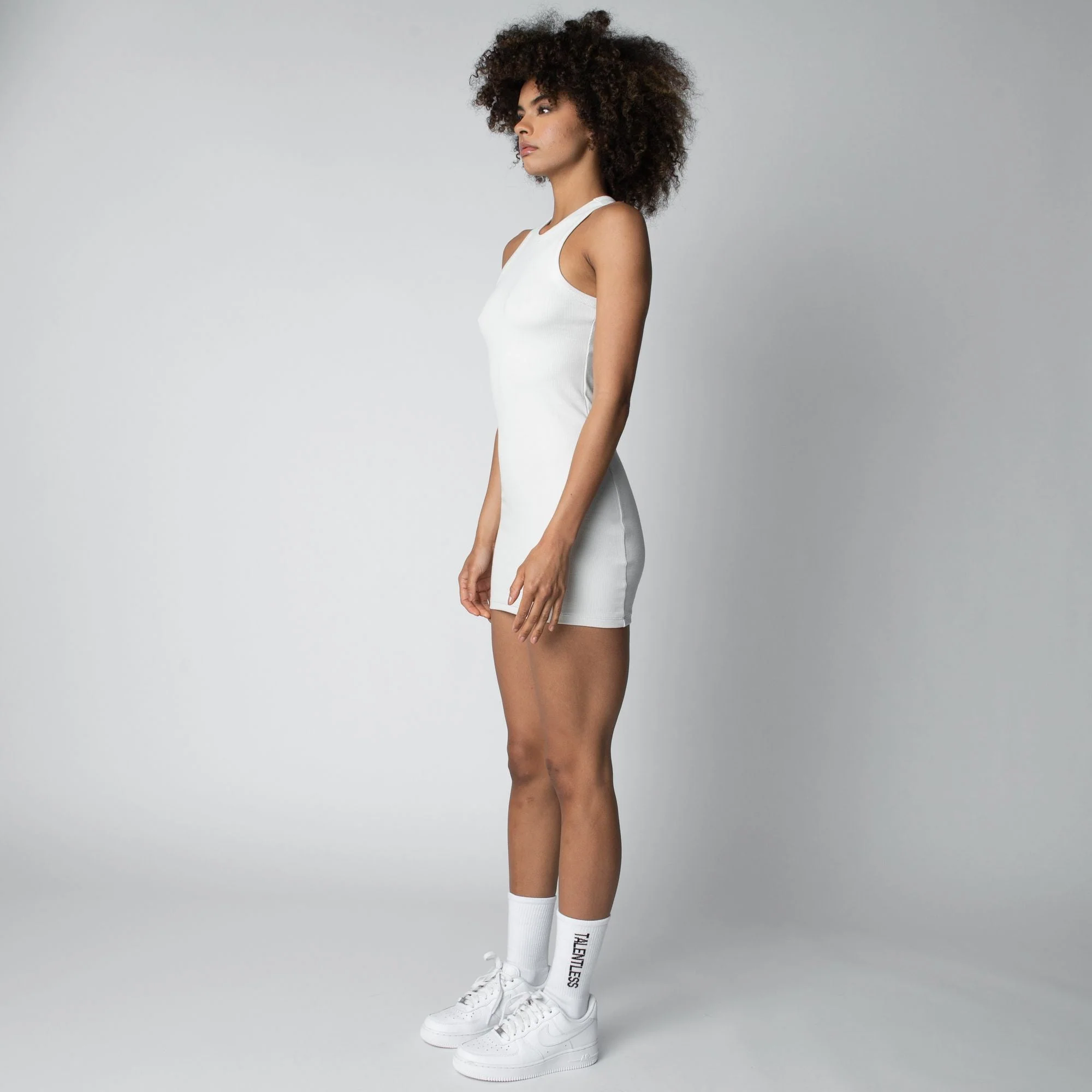 RIB HIGH-NECK CONTOUR DRESS - Image 4