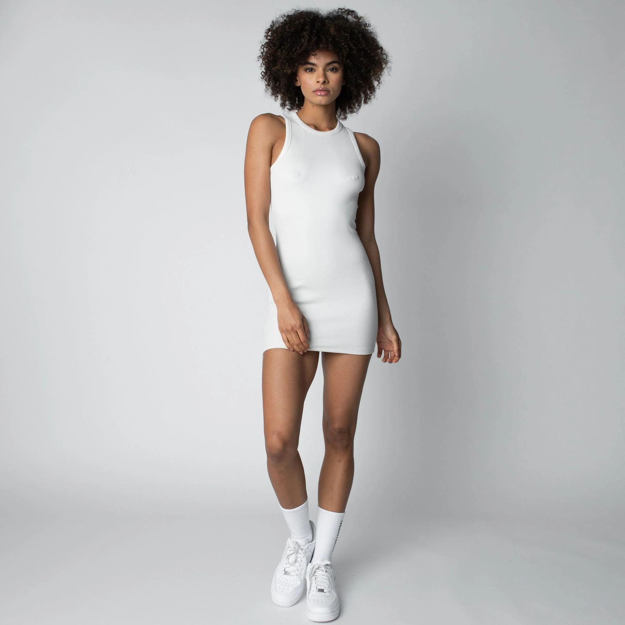 RIB HIGH-NECK CONTOUR DRESS - Image 5