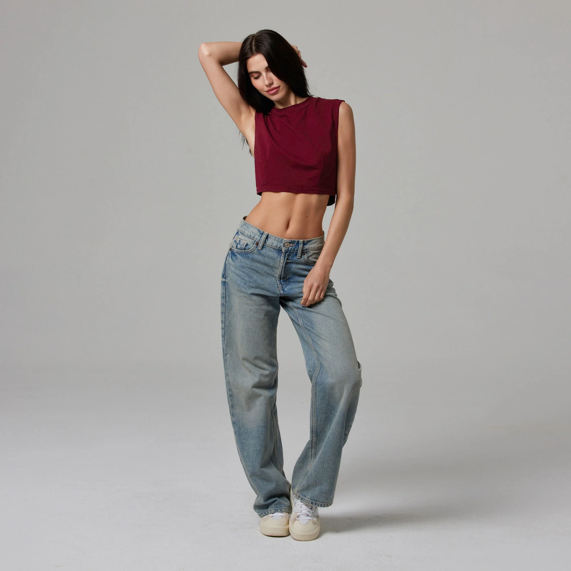 WOMENS CROP DART MUSCLE TANK - Image 4