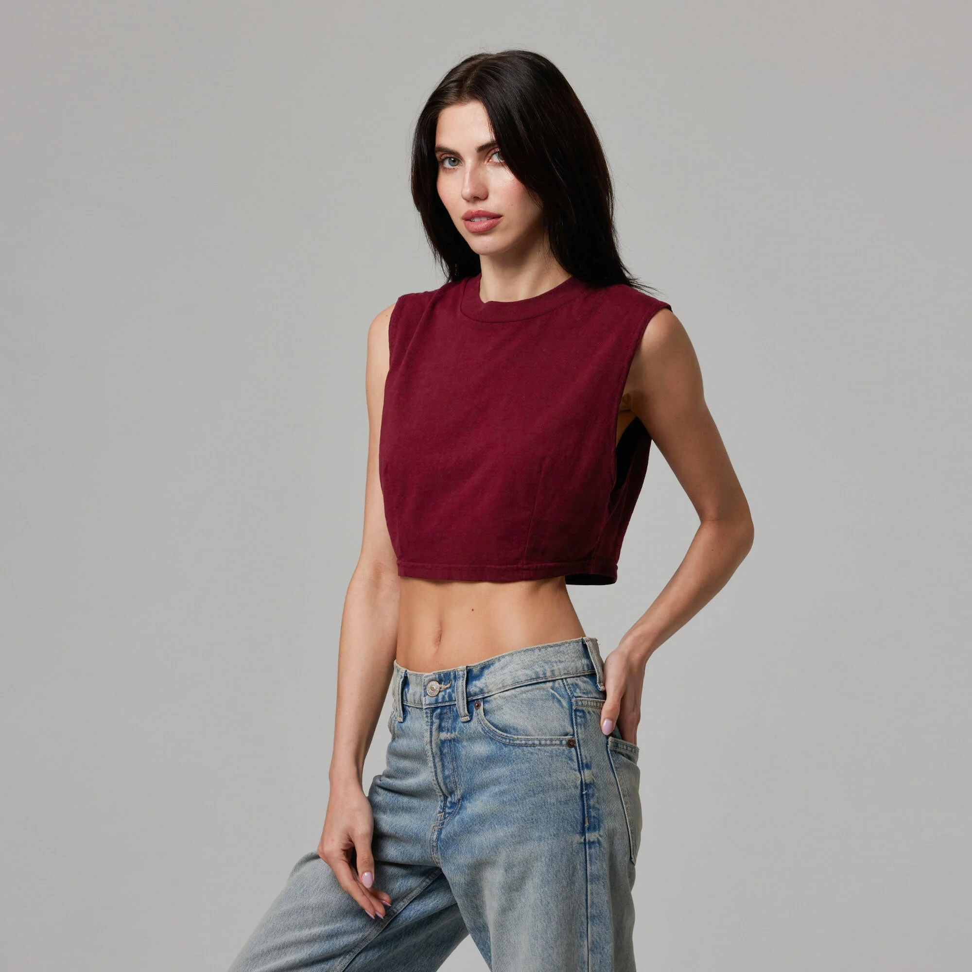 WOMENS CROP DART MUSCLE TANK - Image 6