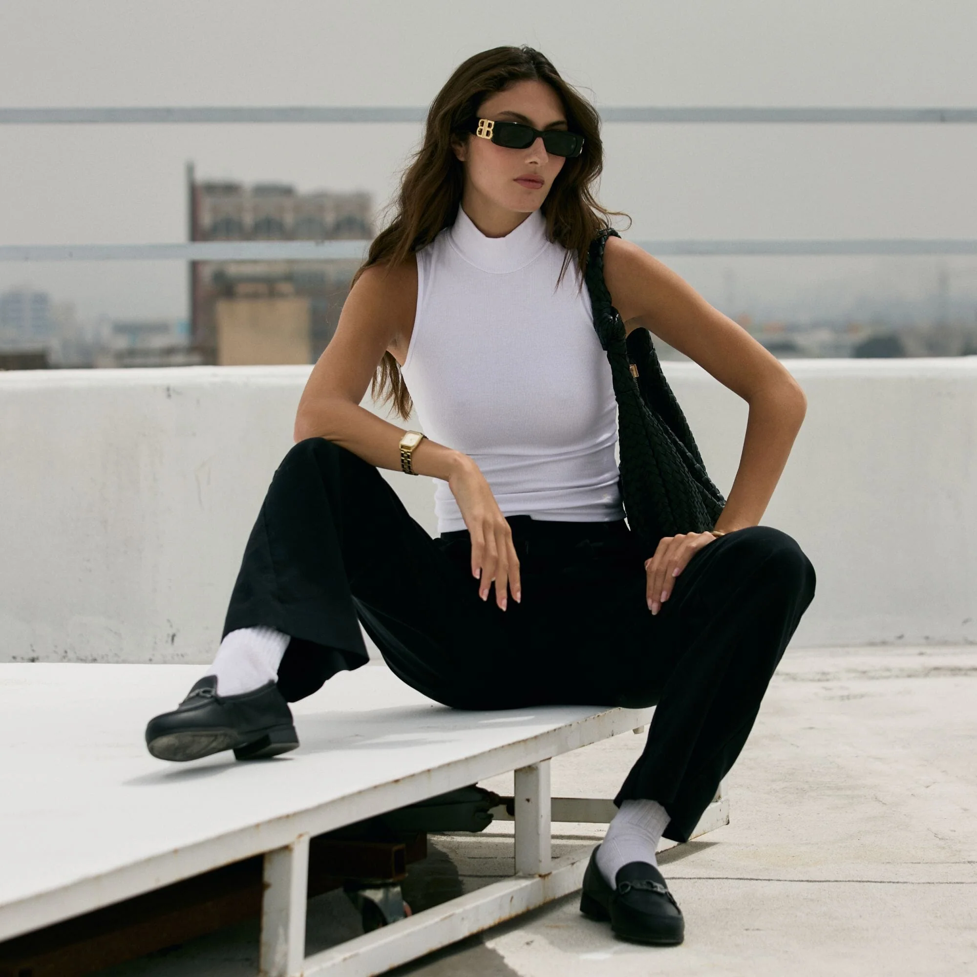 WOMENS MOCK NECK RIB TANK - Image 2
