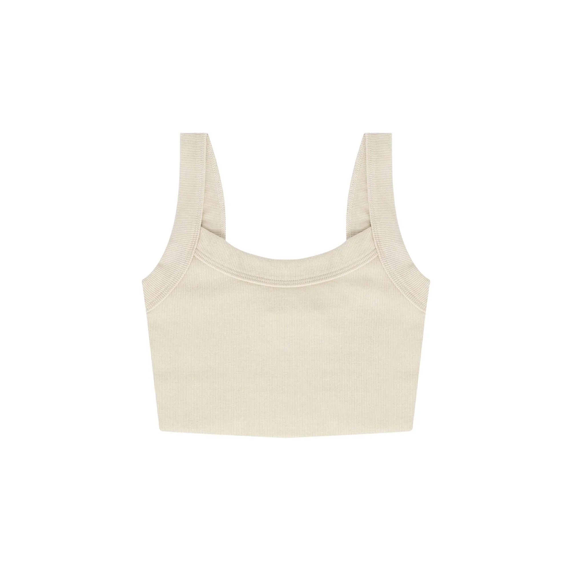 WOMENS RAW HEM RIB CROP TANK