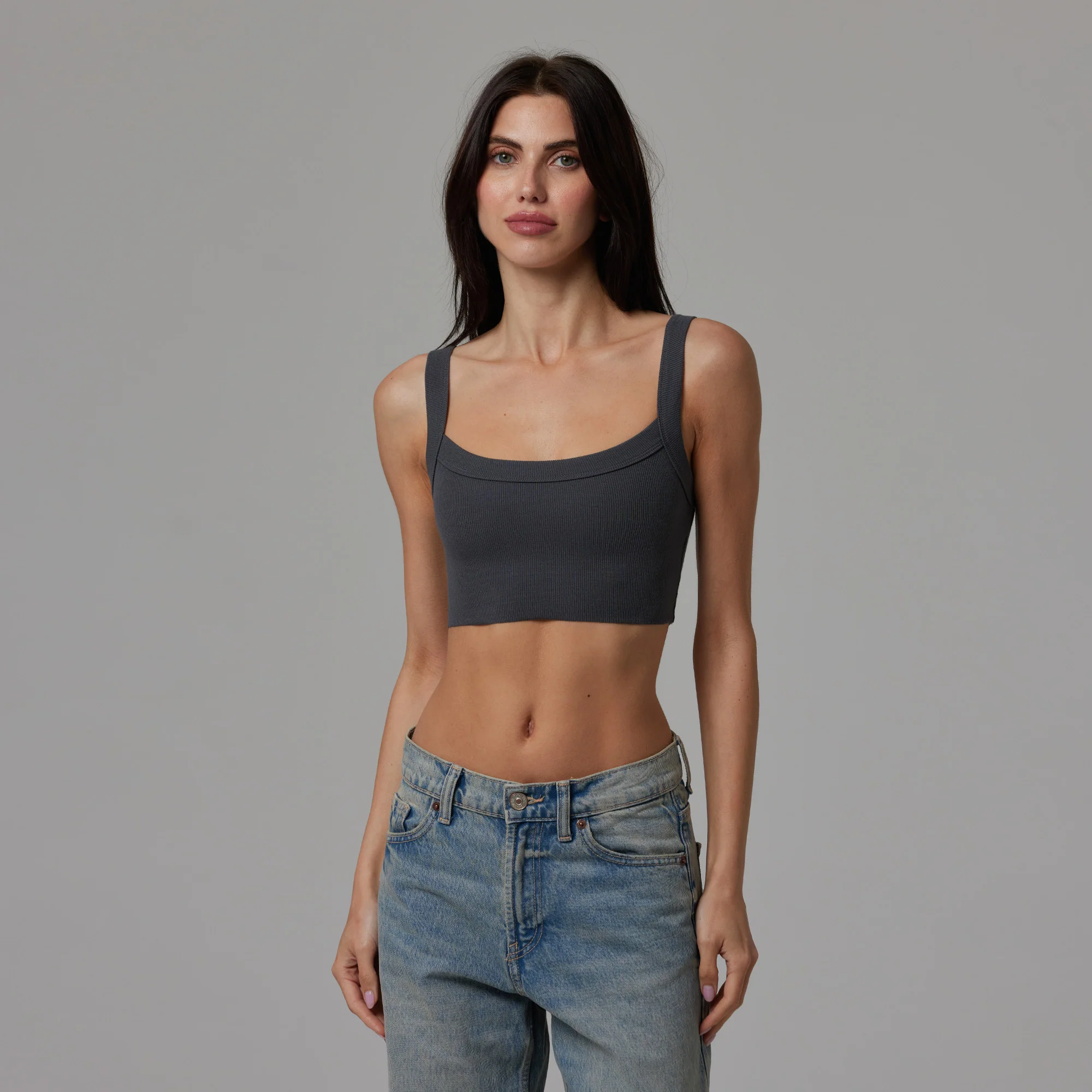 WOMENS RAW HEM RIB CROP TANK - Image 21