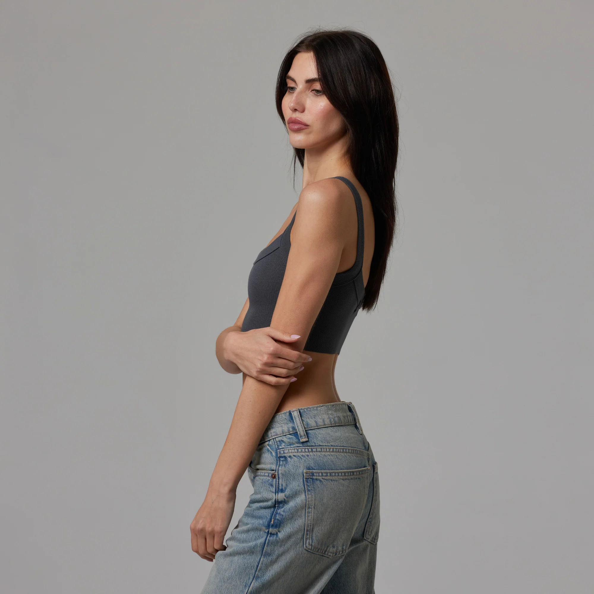 WOMENS RAW HEM RIB CROP TANK - Image 22