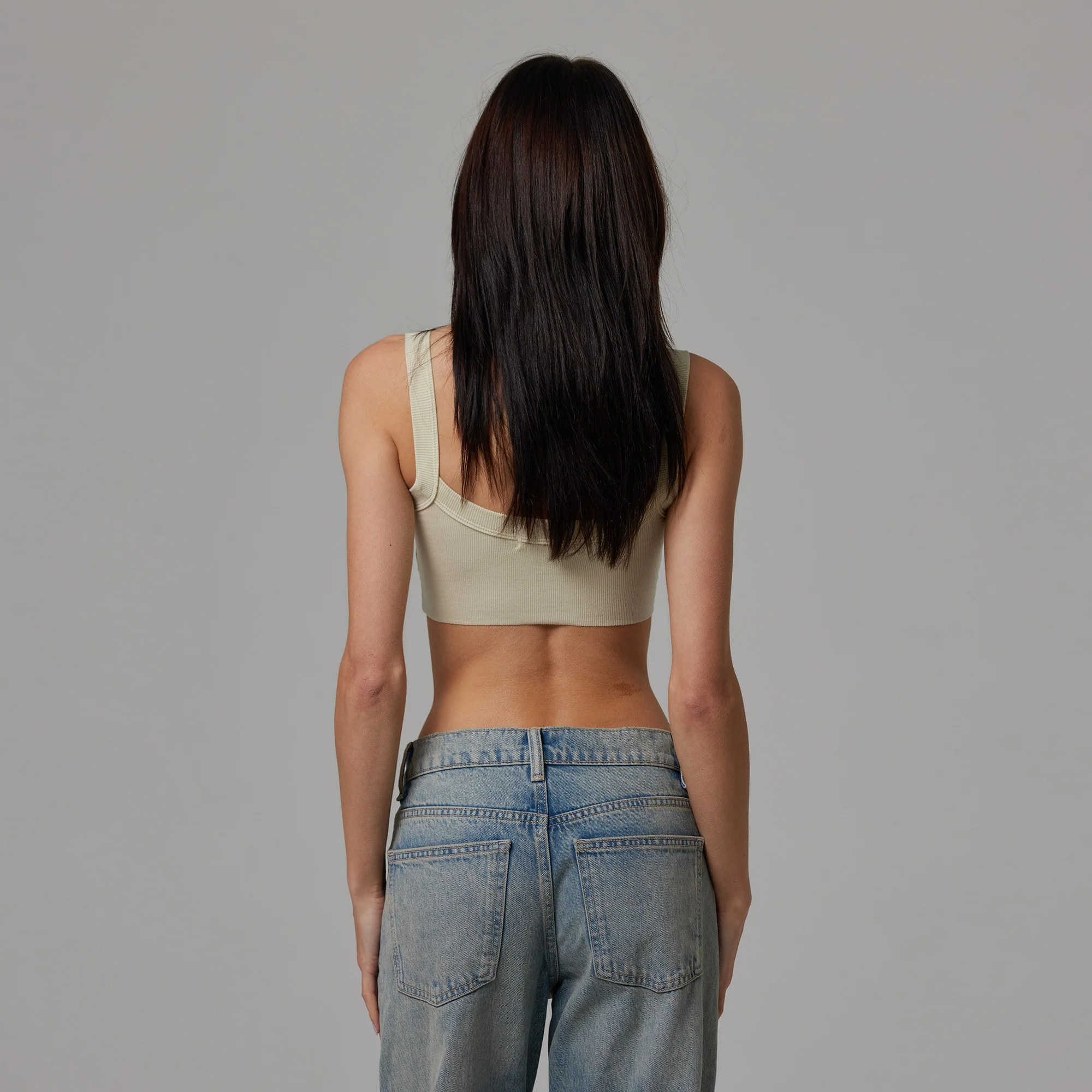 WOMENS RAW HEM RIB CROP TANK - Image 4