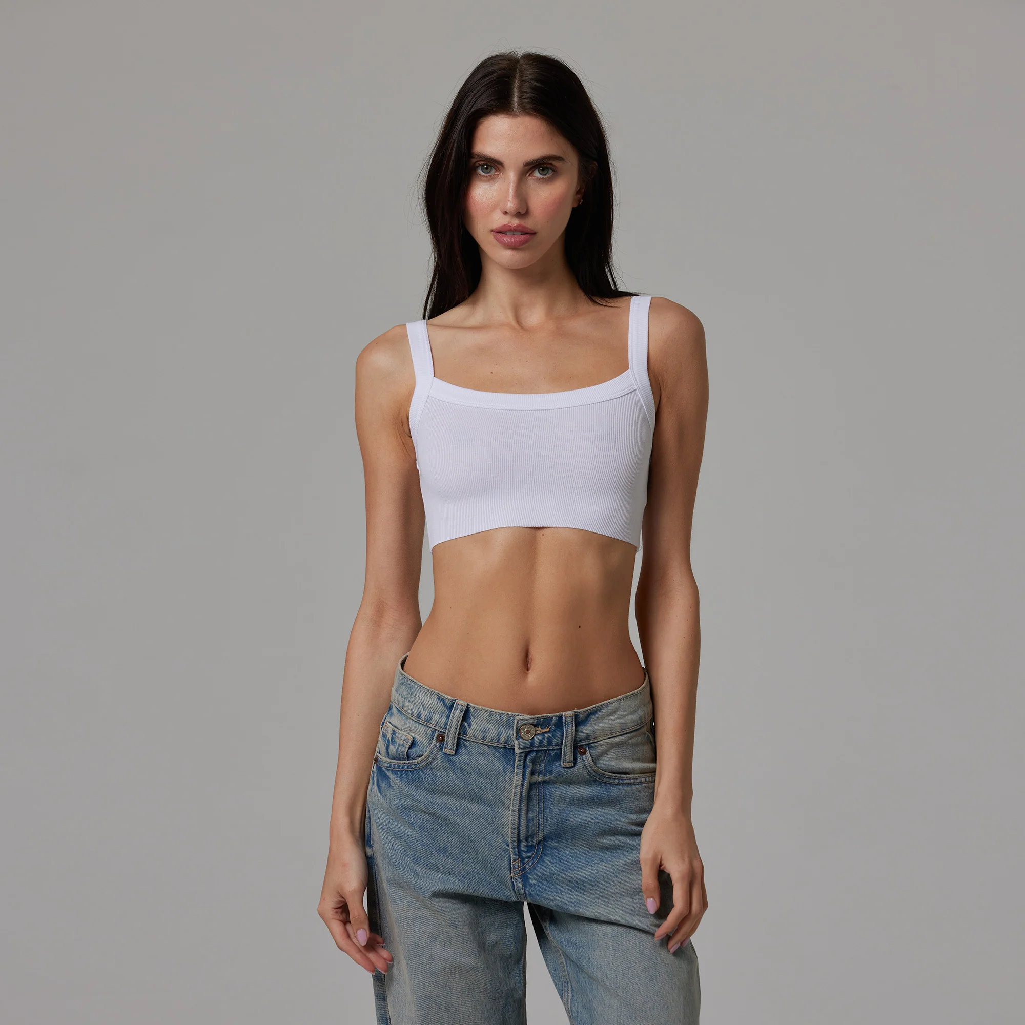WOMENS RAW HEM RIB CROP TANK - Image 9